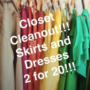 Closet cleanout! Dresses and skirts 2 for $20!